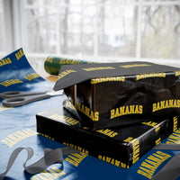 Funny Retro Bananas Wrapping Paper Roll Vintage Banana Gifts Yellow Varsity - Wonder Print Shop