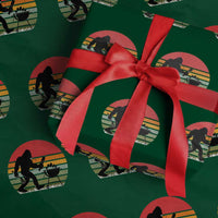 Funny Retro Bigfoot Grilling BBQ Chef Wrapping Paper Roll - Wonder Print Shop