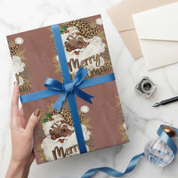 Funny Retro Black Santa Merry Christmas Leopard Wrapping Paper Roll - Wonder Print Shop