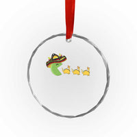 Funny Retro Game Tacosaurus Crystal Glass Ornament Cinco De Mayo Taco Lover Gift