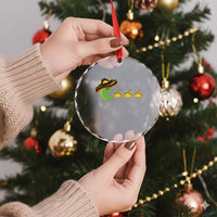 Funny Retro Game Tacosaurus Crystal Glass Ornament Cinco De Mayo Taco Lover Gift