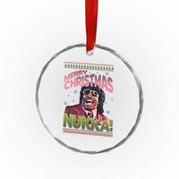 Funny Retro Merry Christmas Nukka Parody Crystal Glass Ornament Xmas Throwback Parody Urban Comedy - Wonder Print Shop
