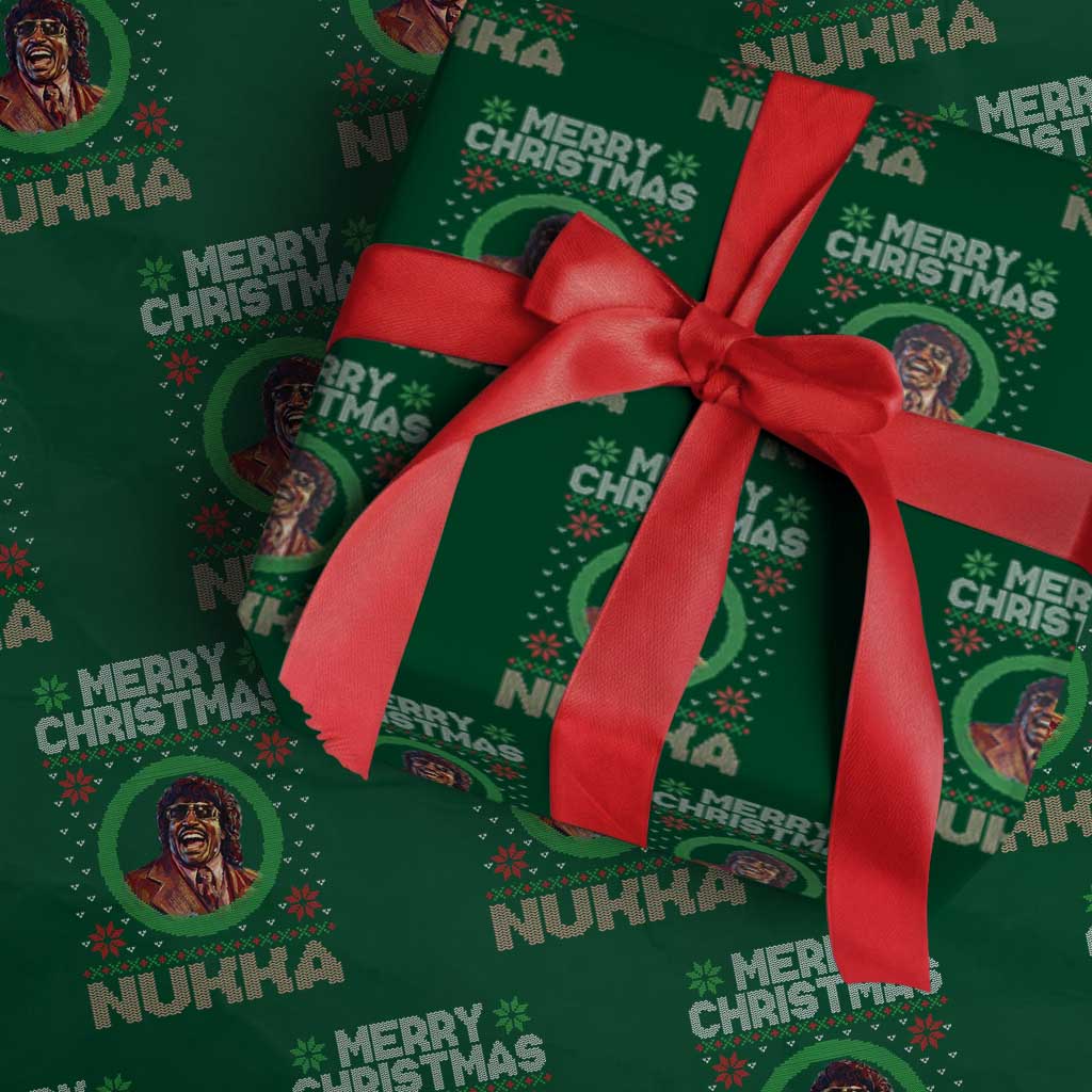 Funny Retro Merry Christmas Nukka Parody Wrapping Paper Roll Holiday Cheer 90s Xmas Throwback Parody - Wonder Print Shop