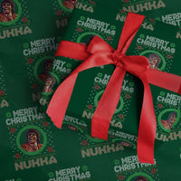 Funny Retro Merry Christmas Nukka Parody Wrapping Paper Roll Holiday Cheer 90s Xmas Throwback Parody - Wonder Print Shop