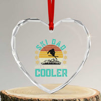 Funny Retro Skiing Father's Day Heart Crystal Glass Ornament Ski Dad Like A Normal Dad But Cooler - Wonder Print Shop