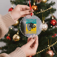 Funny Retro Sunset Cat Darts Crystal Glass Ornament I Pet Cats I Play Darts And I Know Things - Wonder Print Shop