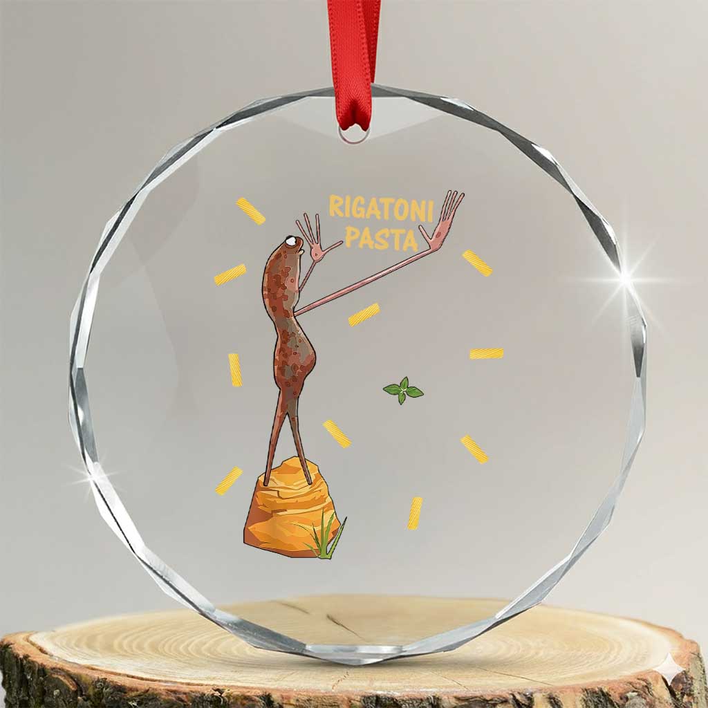 Funny Rigatoni Pasta Marcus The Worm Crystal Glass Ornament Dramatic Pasta Lover Foodie Meme - Wonder Print Shop