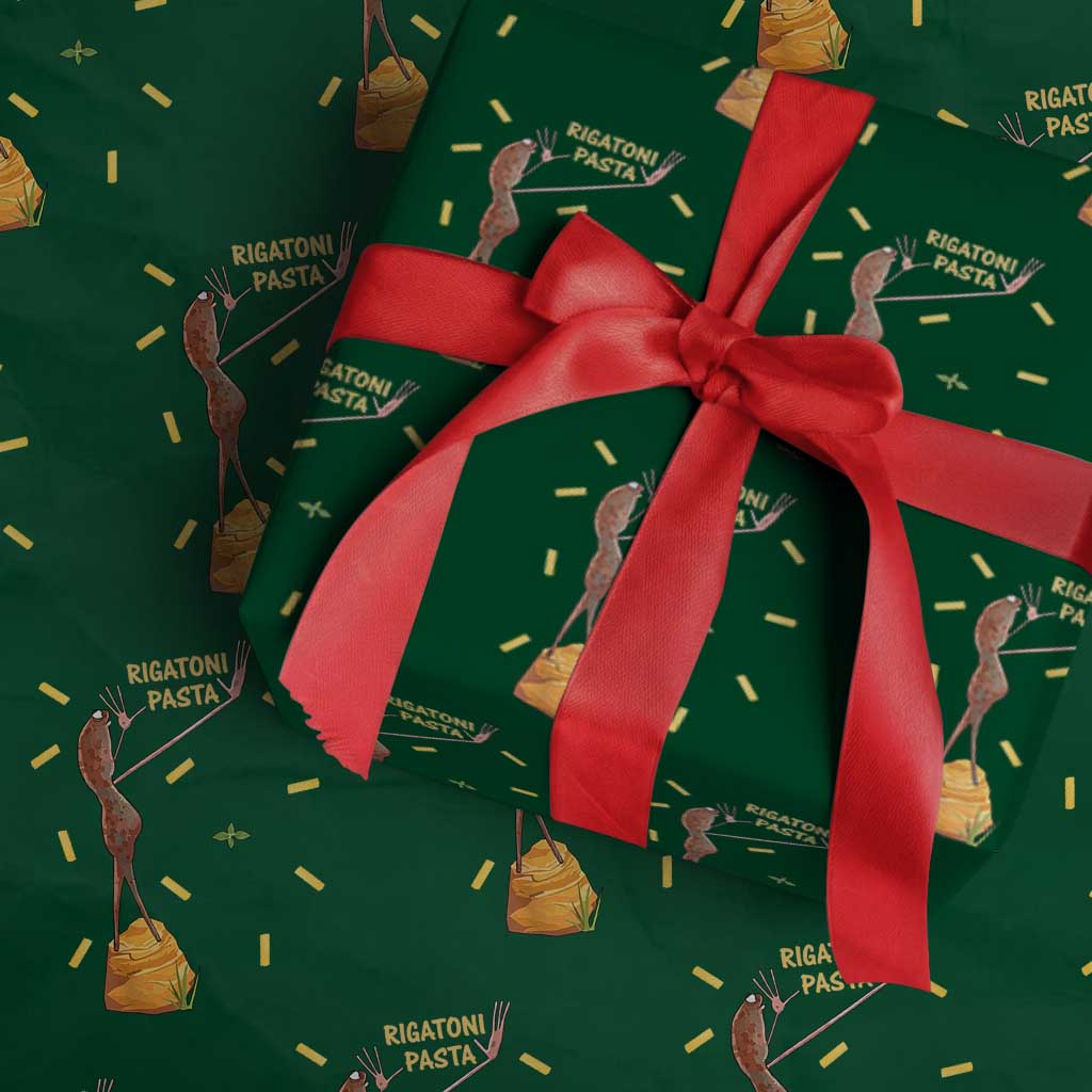 Funny Rigatoni Pasta Marcus The Worm Wrapping Paper Roll Dramatic Pasta Lover Foodie Meme - Wonder Print Shop