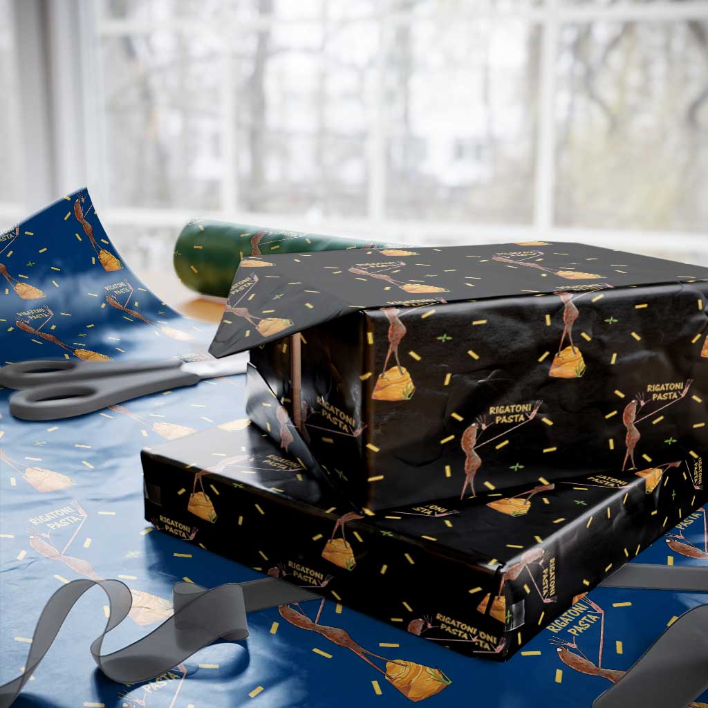 Funny Rigatoni Pasta Marcus The Worm Wrapping Paper Roll Dramatic Pasta Lover Foodie Meme - Wonder Print Shop