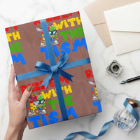 Funny Rizz Em With The Tism Wrapping Paper Roll Autism Awareness Dabbing Puzzle