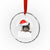 Funny Rizz Xmas Raccoon Crystal Glass Ornament Rizz The Season Bruh Santa Hat - Wonder Print Shop
