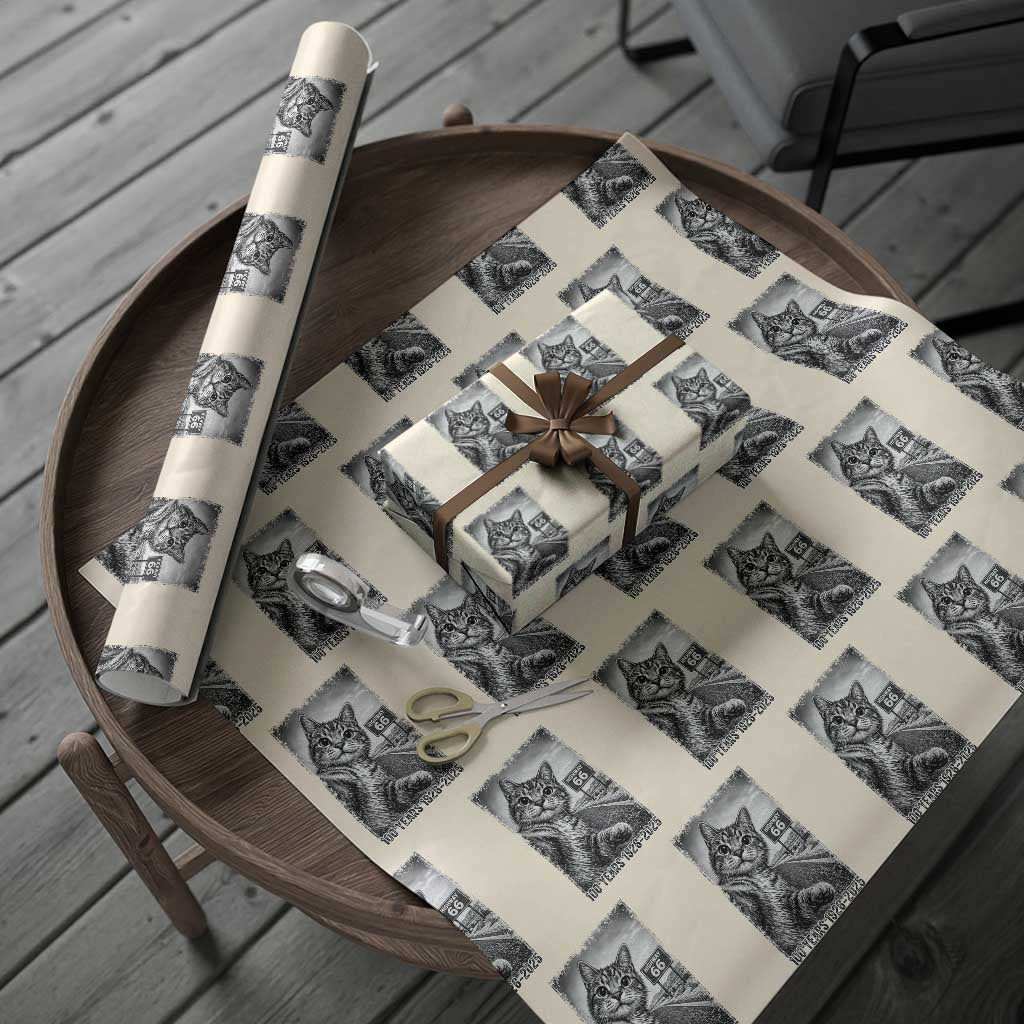 Funny Road Trip Cat Selfie with Highway 66 Wrapping Paper Roll Centennial 1926-2026 Historic Highway Humor