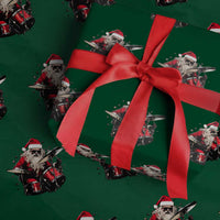 Funny Rock'n Roll Santa Claus Wrapping Paper Roll Cool Drummer Festive Christmas