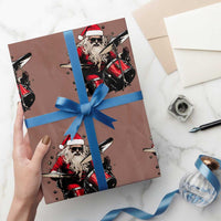 Funny Rock'n Roll Santa Claus Wrapping Paper Roll Cool Drummer Festive Christmas