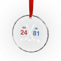 Funny Romance Hockey Crystal Glass Ornament 24 81 Numbers Sport Ice Hockey Team - Wonder Print Shop