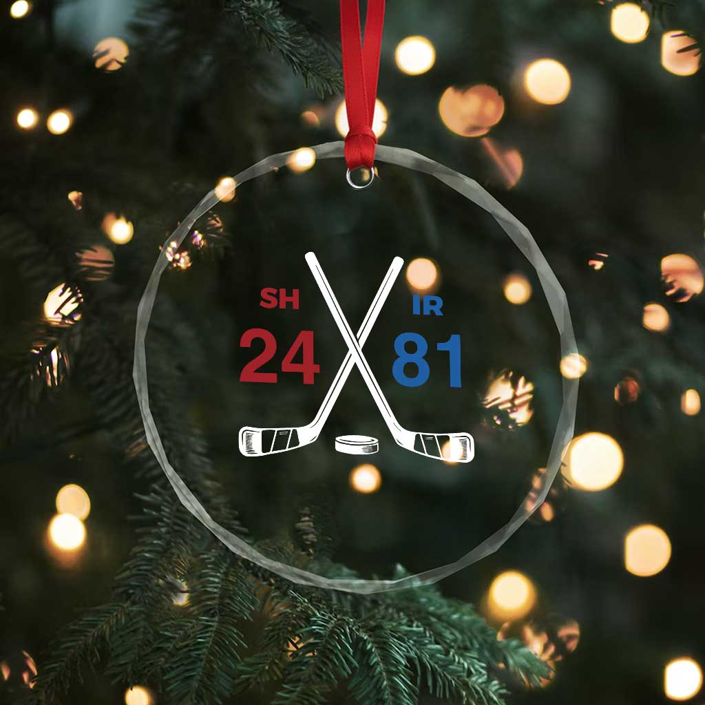 Funny Romance Hockey Crystal Glass Ornament 24 81 Numbers Sport Ice Hockey Team - Wonder Print Shop