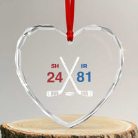 Funny Romance Hockey Heart Crystal Glass Ornament 24 81 Numbers Sport Ice Hockey Team - Wonder Print Shop