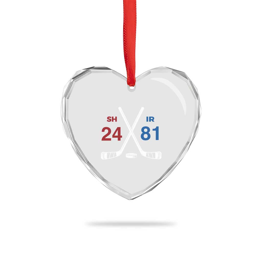 Funny Romance Hockey Heart Crystal Glass Ornament 24 81 Numbers Sport Ice Hockey Team - Wonder Print Shop