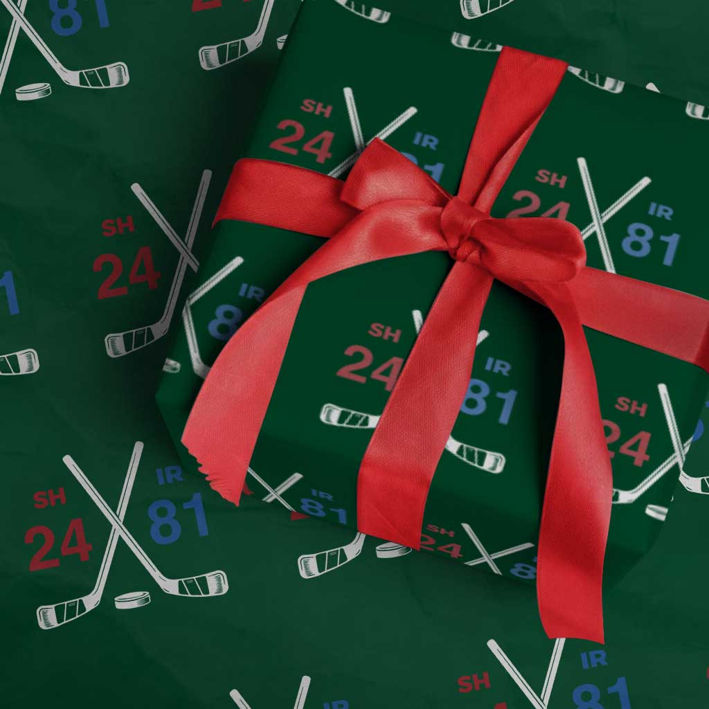 Funny Romance Hockey Wrapping Paper Roll 24 81 Numbers Sport Ice Hockey Team - Wonder Print Shop