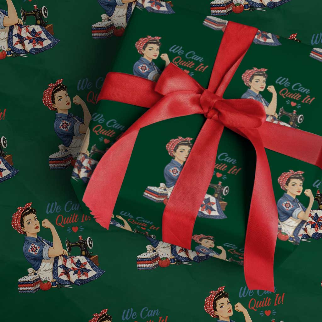 Funny Rosie We Can Quilt It Wrapping Paper Roll Quilting Sewing Crafty Joke