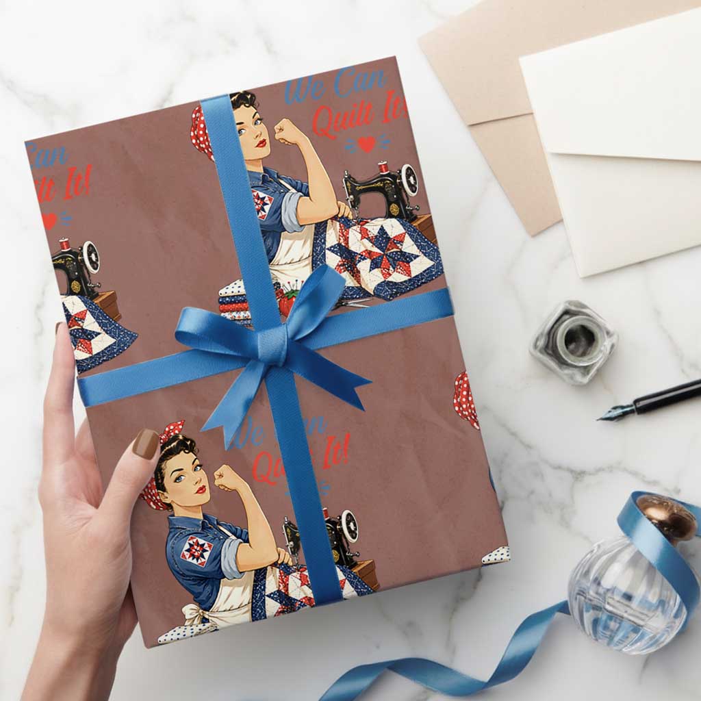 Funny Rosie We Can Quilt It Wrapping Paper Roll Quilting Sewing Crafty Joke