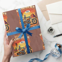 Funny Route Highway 66 Biker Skeleton Wrapping Paper Roll Road To Adventure