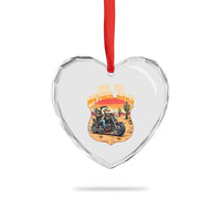 Funny Route Highway 66 Goose Biker Heart Crystal Glass Ornament Ride The Mother Road