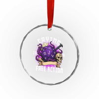 Funny RPG Gamer Crying Is A Free Action Crystal Glass Ornament Vintage D20 Side Quests Tabletop - Wonder Print Shop