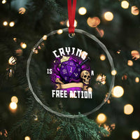 Funny RPG Gamer Crying Is A Free Action Crystal Glass Ornament Vintage D20 Side Quests Tabletop - Wonder Print Shop
