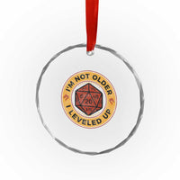 Funny RPG Gamer I Am Not Older I Leveled Up Crystal Glass Ornament Vintage D20 Tabletop - Wonder Print Shop