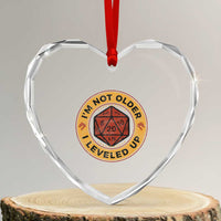 Funny RPG Gamer I Am Not Older I Leveled Up Heart Crystal Glass Ornament Vintage D20 Tabletop - Wonder Print Shop