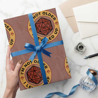 Funny RPG Gamer I Am Not Older I Leveled Up Wrapping Paper Roll Vintage D20 Tabletop - Wonder Print Shop