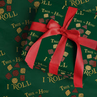 Funny RPG Tabletop Dice Wrapping Paper Roll This Is How I Roll Vintage D20