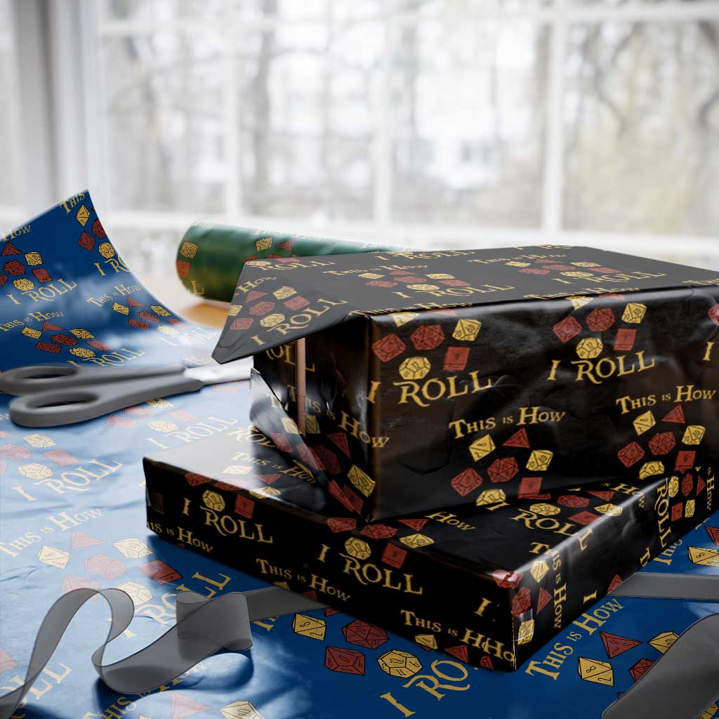 Funny RPG Tabletop Dice Wrapping Paper Roll This Is How I Roll Vintage D20