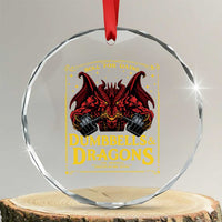 Funny RPG Weightlifting Workout Gym Crystal Glass Ornament Dumbbells And Dragons The Original Swoleplaying Game - Wonder Print Shop