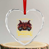 Funny RPG Weightlifting Workout Gym Heart Crystal Glass Ornament Dumbbells And Dragons The Original Swoleplaying Game - Wonder Print Shop
