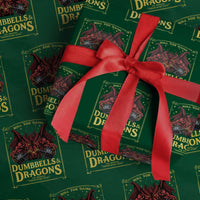 Funny RPG Weightlifting Workout Gym Wrapping Paper Roll Dumbbells And Dragons The Original Swoleplaying Game - Wonder Print Shop