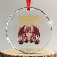Funny RPG Workout Gym Nerd Crystal Glass Ornament Dumbbells And Dragons The Original Swoleplaying Game - Wonder Print Shop