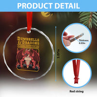 Funny RPG Workout Gym Nerd Crystal Glass Ornament Dumbbells And Dragons The Original Swoleplaying Game - Wonder Print Shop