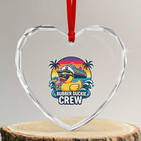 Funny Rubber Duckie Cruise Heart Crystal Glass Ornament - Wonder Print Shop
