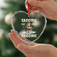 Funny Sagging But Still Gagging Christmas Frog Heart Crystal Glass Ornament Funny Cringe Meme Gag Humor - Wonder Print Shop