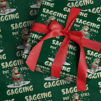 Funny Sagging But Still Gagging Christmas Frog Wrapping Paper Roll Funny Cringe Meme Gag Humor - Wonder Print Shop