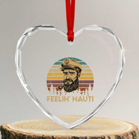 Funny Sailing Boating Heart Crystal Glass Ornament Feelin Nauti - Wonder Print Shop
