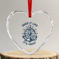 Funny Sailing Cruising Heart Crystal Glass Ornament Drop It Like Its Yacht - Wonder Print Shop