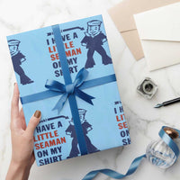 Funny Sailor Pun Wrapping Paper Roll I Have Little Seaman on My Shirt Retro Humor