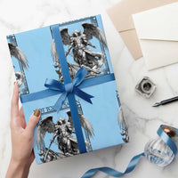 Funny Saint Michael Defeating Satan Wrapping Paper Roll Not Today Satan