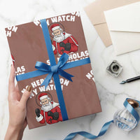 Funny Saint Nicholas Christmas Wrapping Paper Roll No Heresy On My Watch St Nicholas Pray For Us Saint Nick's - Wonder Print Shop
