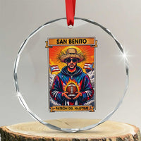 Funny San Benito Patron del Halftime Crystal Glass Ornament Bowl 2026 Puerto Rican Football Music Fan