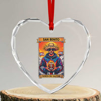 Funny San Benito Patron del Halftime Heart Crystal Glass Ornament Bowl 2026 Puerto Rican Football Music Fan