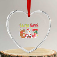 Funny Sant Goose Says Six Seven Heart Crystal Glass Ornament Christmas Gift For Gen Z - Wonder Print Shop